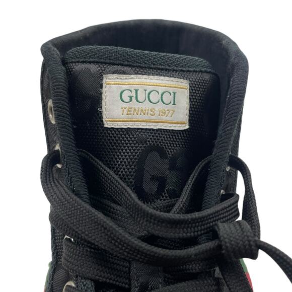 Gucci Off the Grid High Top Sneakers 1977 Tennis Shoes Black Men Size 8/ 8.5 - Picture 14 of 16